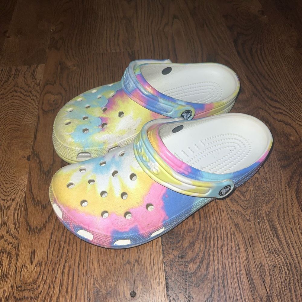 Tie dye crocs